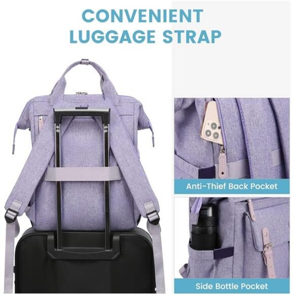 LOVEVOOK Laptop Backpack for Women, Teacher Nurse Bag Work Travel Computer main image 6